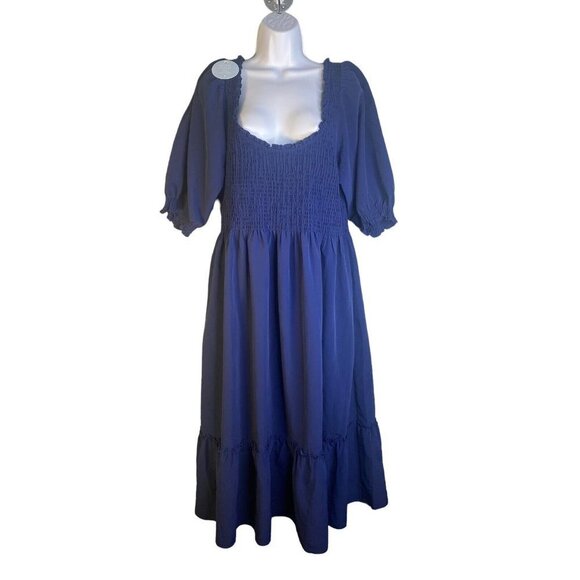 Hill House Womens The Louisa Nap Dress Wrinkle Resistant Navy Crepe Plus SZ‎ XXL - Picture 2 of 8